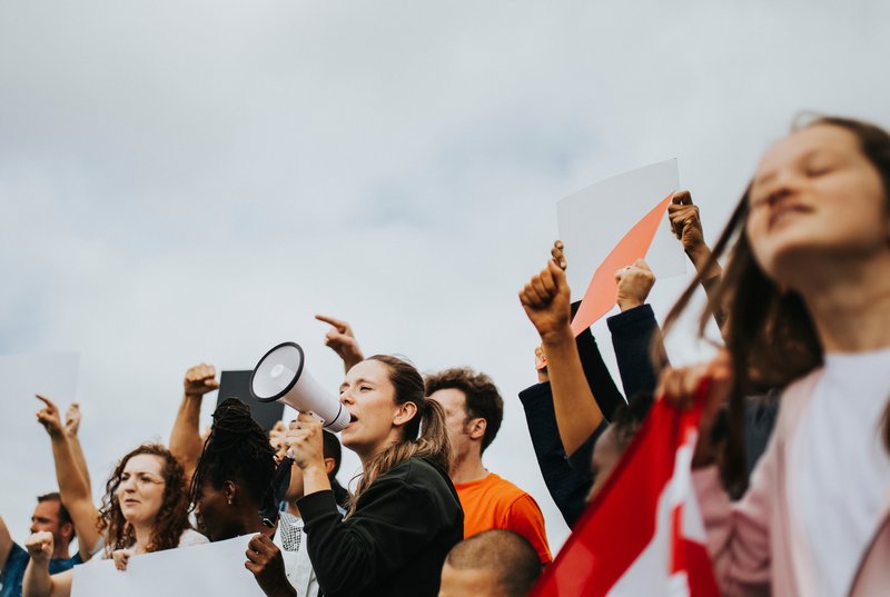 Un groupe de manifestants